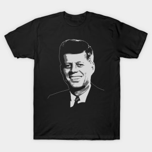 John F. Kennedy Black and White T-Shirt